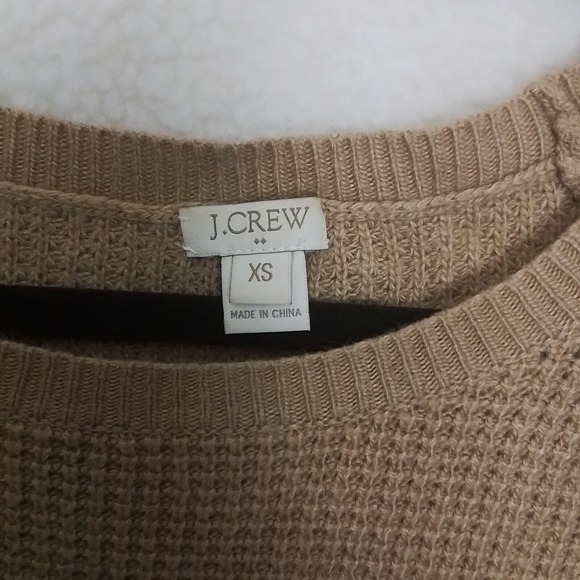 J.Crew Merino Wool Blend Waffle Knit Sweater‎ Size XS in Tan - Picture 9 of 10